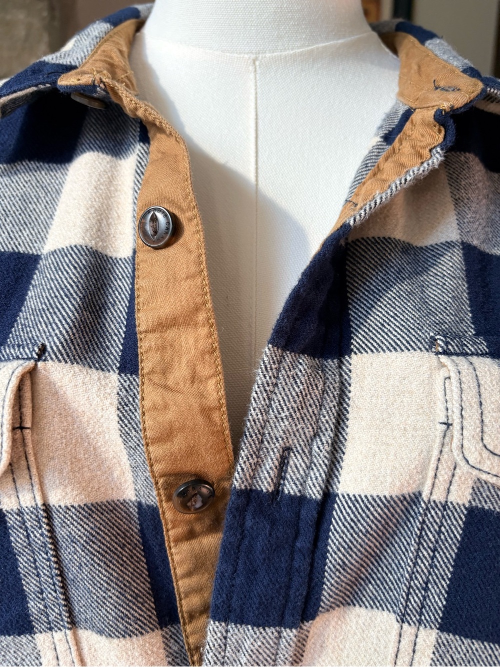 Roots 100% Cotton Buffalo Plaid Flannel Shirt Jacket XL - Picture 2 of 13